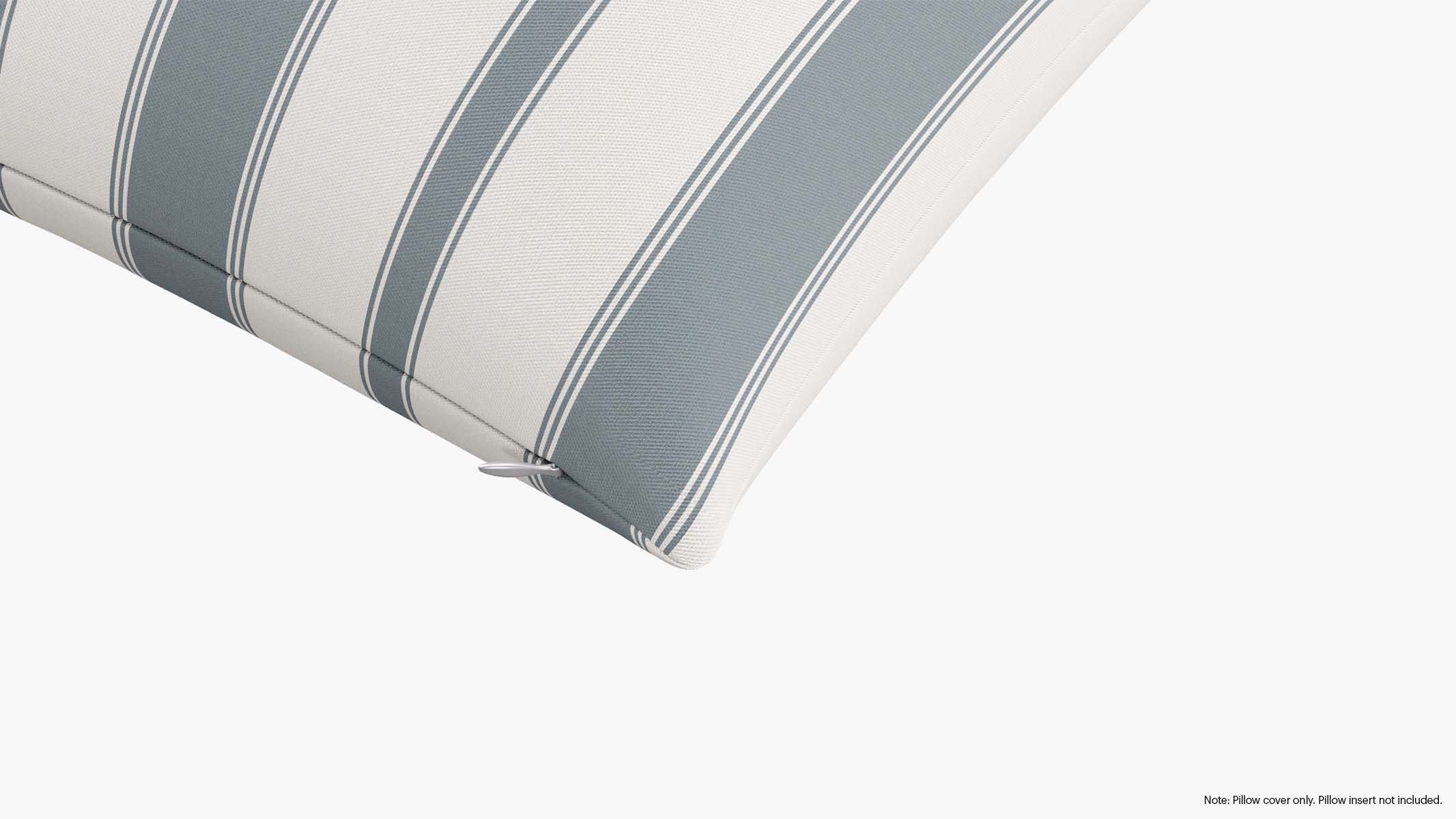 Throw Pillow Cover 20", French Blue Clarence Stripe, 20" x 20" - Image 1