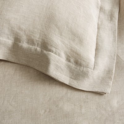 Chambers Linen Duvet Cover & Shams, Full/Queen, Flax - Image 3