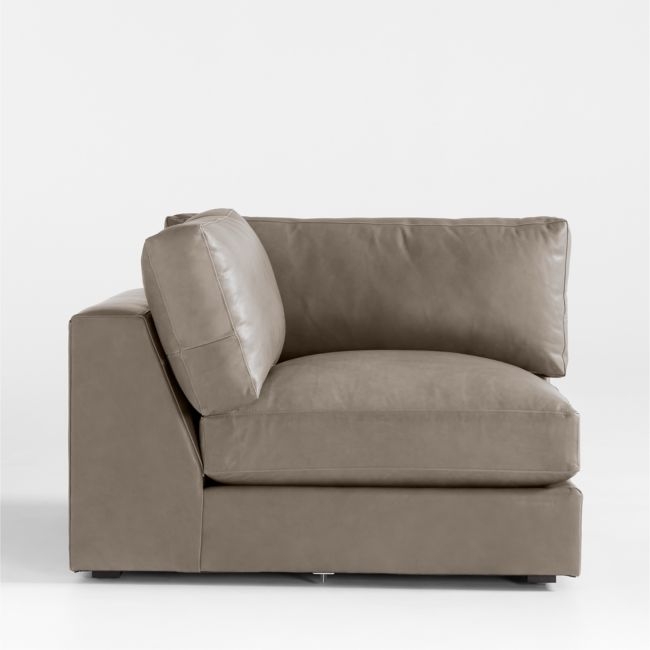 Oceanside Low Leather Corner Chair Sectional Piece - Image 0