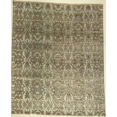 One-of-a-Kind Hand-Knotted Dark Gray 8'2" x 9'10" Wool Area Rug - Image 0