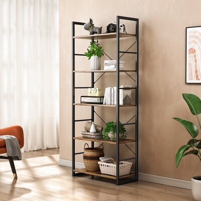 17 Stories 5 Tier Landrienne, Tall Bookcase Shelf Storage Organizer - Image 0