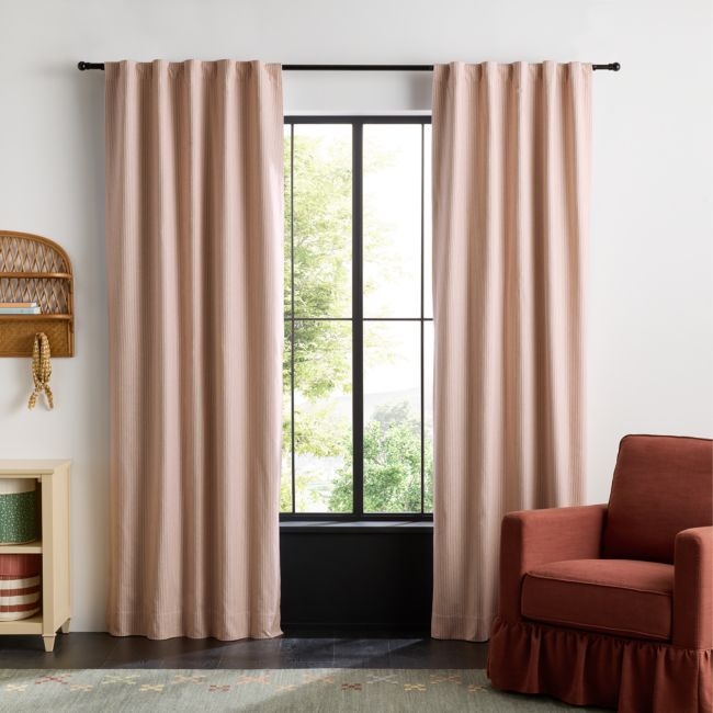 French Ticking Stripe Blackout Curtain Panel 44" x 84" by Sharland England - Image 0