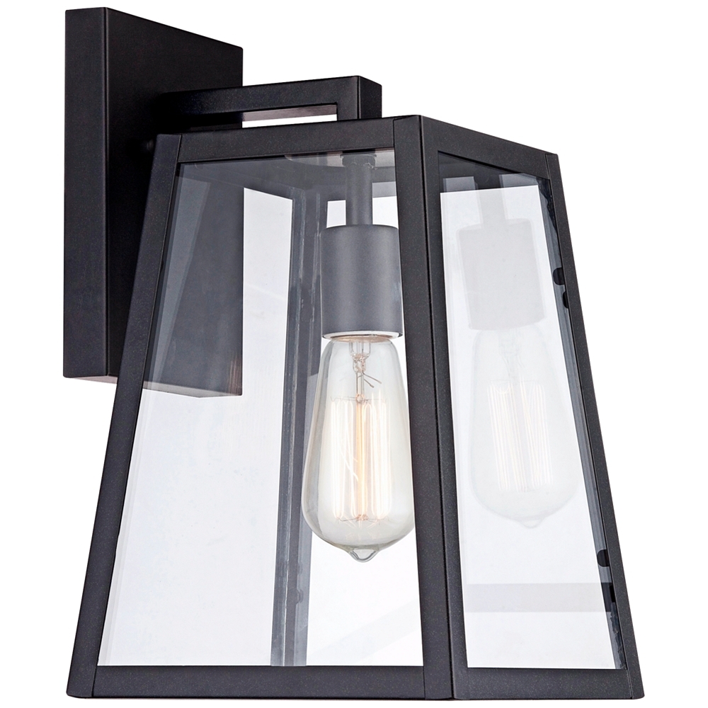 Arrington 13" High Mystic Black Finish Lantern Wall Sconce - Image 0