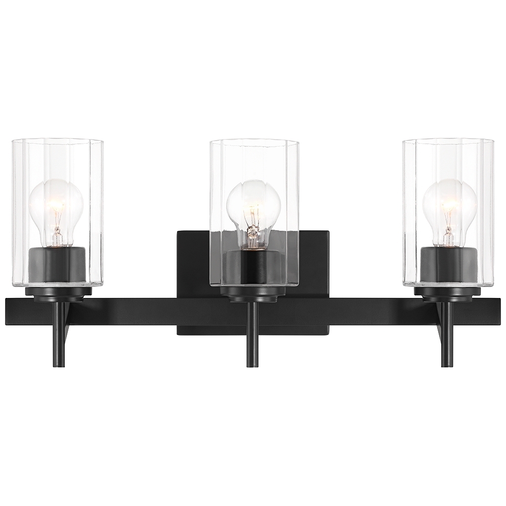 Possini Euro Evette 21" Wide Black 3-Light Bath Light - Image 0