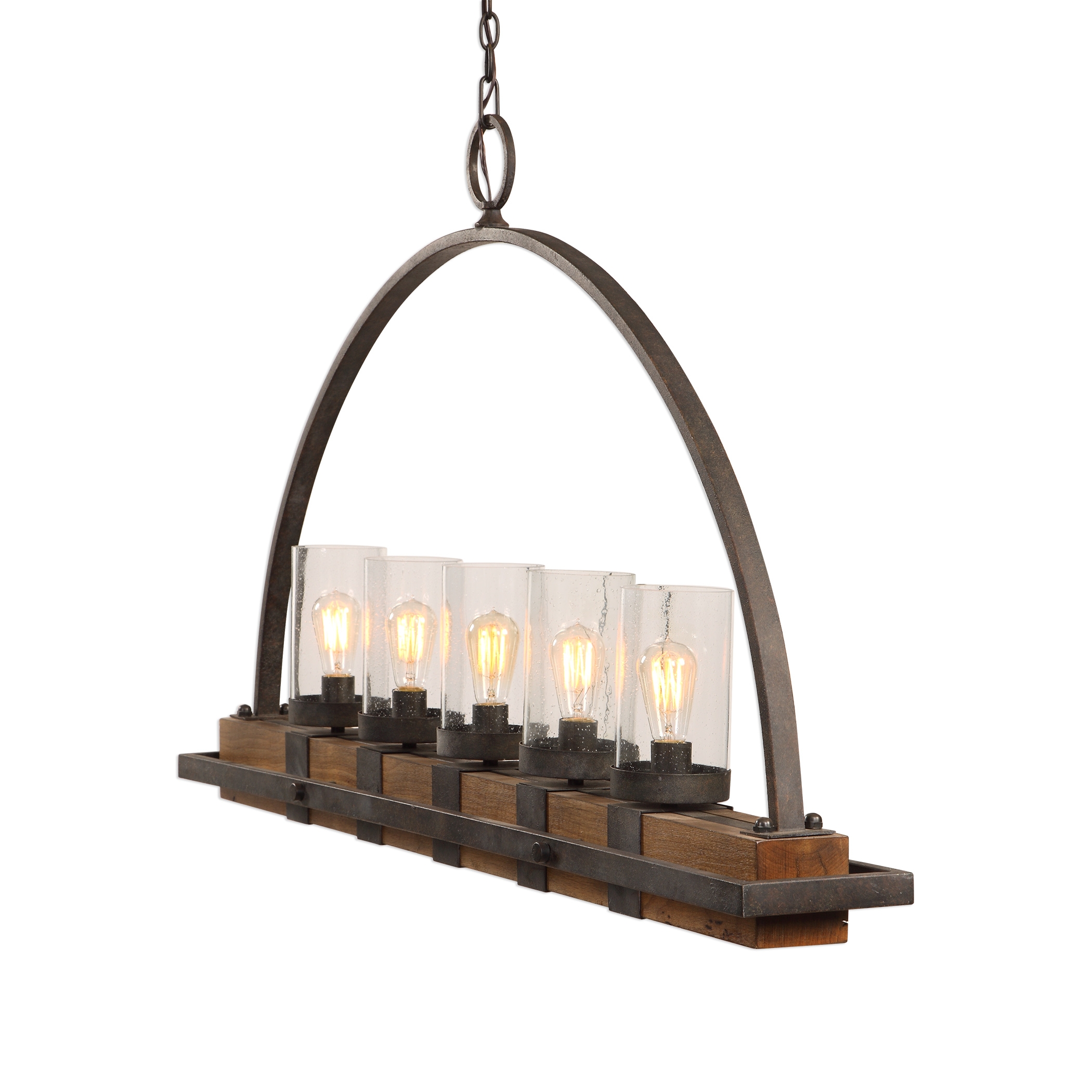 Atwood Rustic Linear Chandelier, 5 Light - Image 5