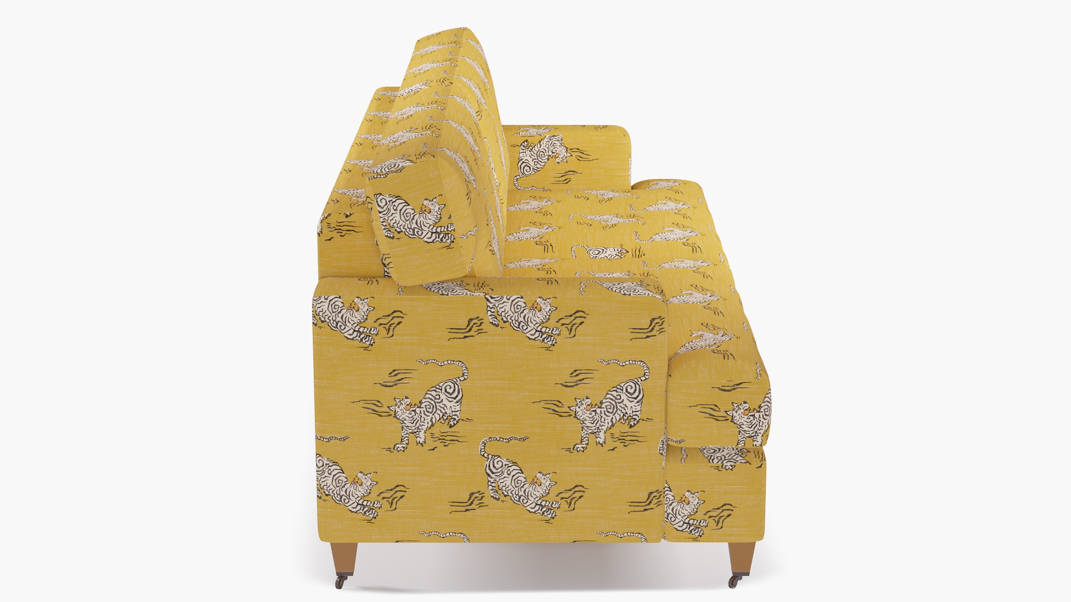 Classic Sofa, Dijon Tigresse, Natural with Antique Brass Caster - Image 2