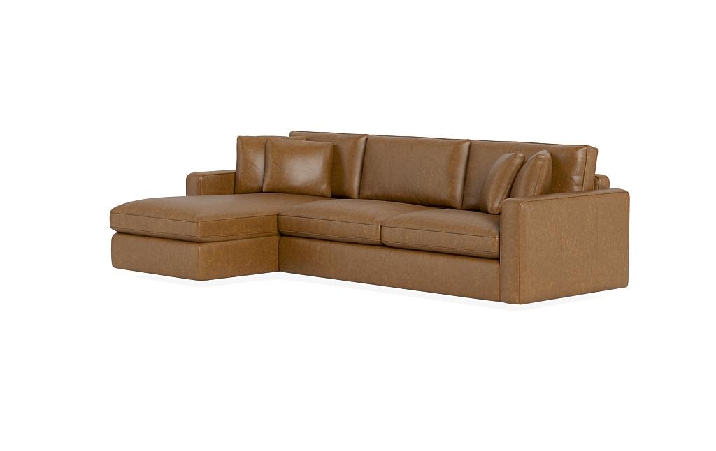 James Leather 3-Seat Left Chaise Sleeper Sectional - Image 2