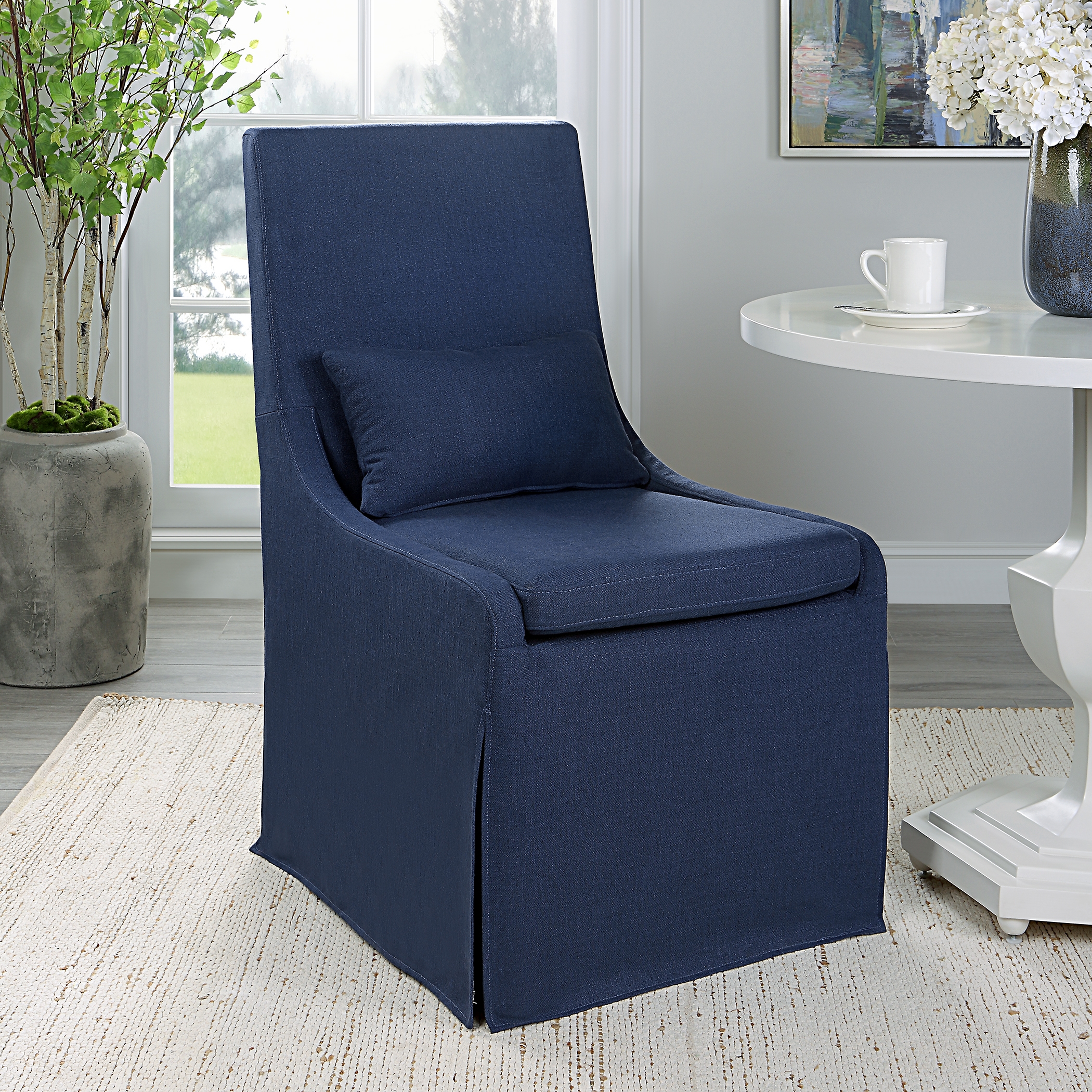 Coley Denim Armless Chair - Image 2