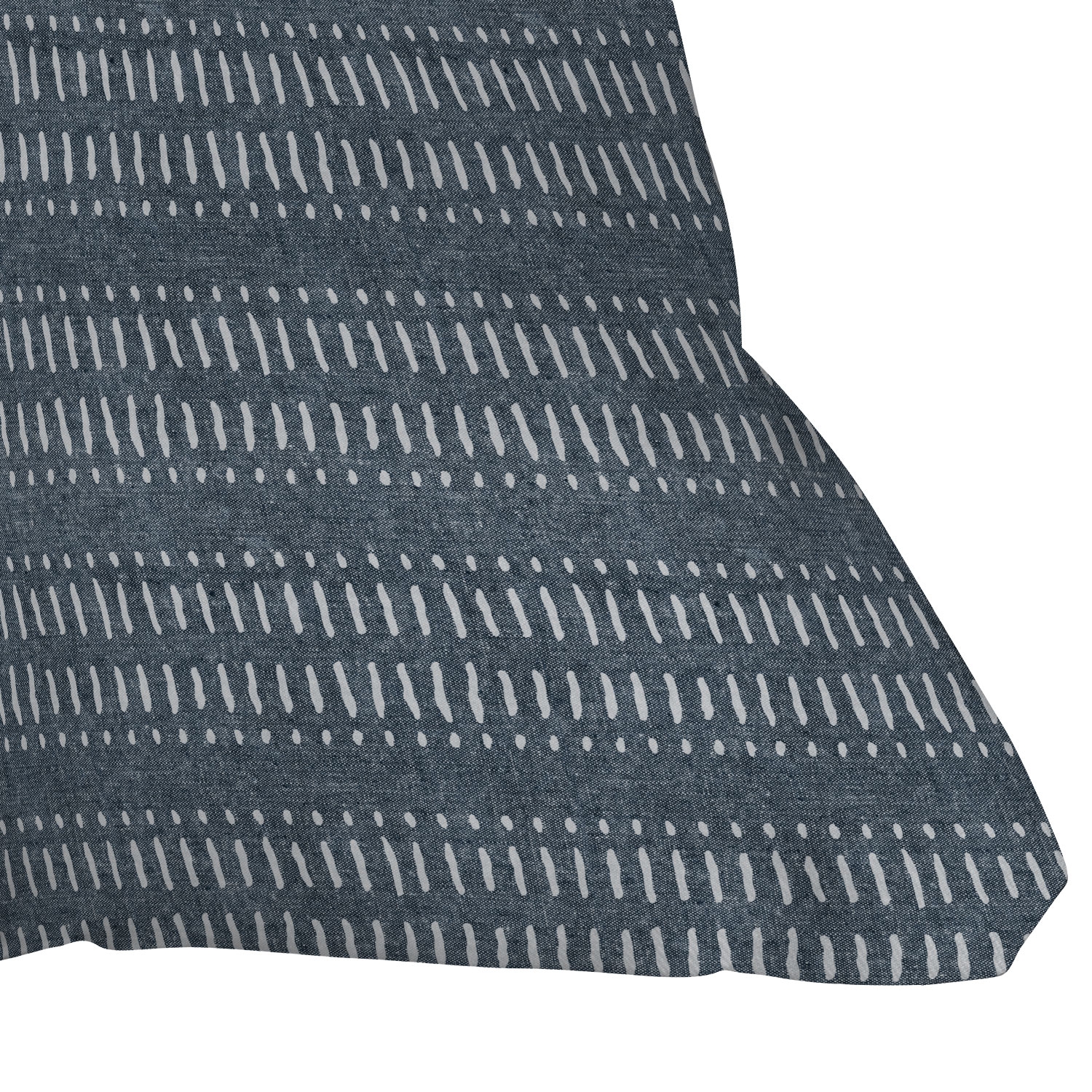 Dash Dot Stripe Navy by Little Arrow Design Co - Outdoor Throw Pillow 18" x 18" - Image 2