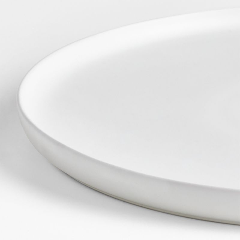 Wren White Matte Stoneware Serving Platter - Image 1