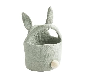 Felted Bunny Baby Easter Bucket, Dusty Blue - Image 4