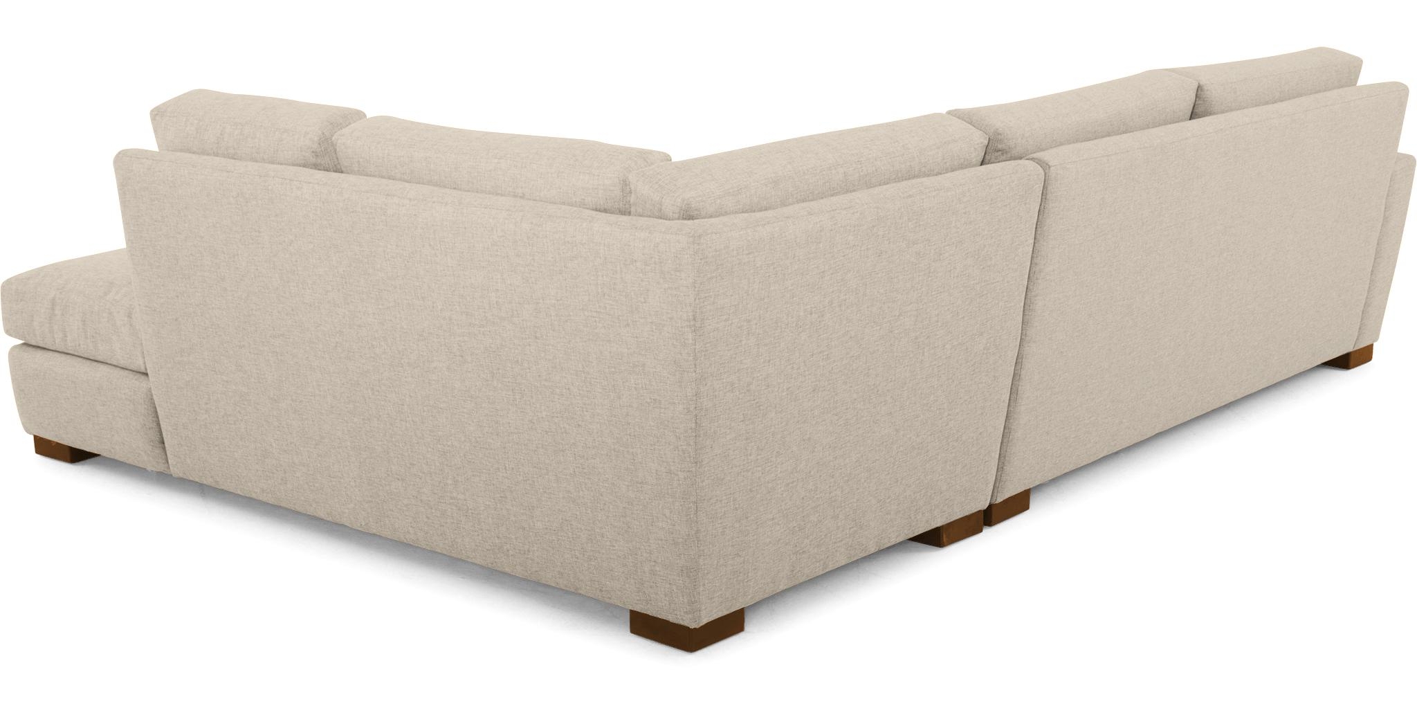 Beige/White Anton Mid Century Modern Sectional with Bumper - Cody Sandstone - Mocha - Right  - Image 4