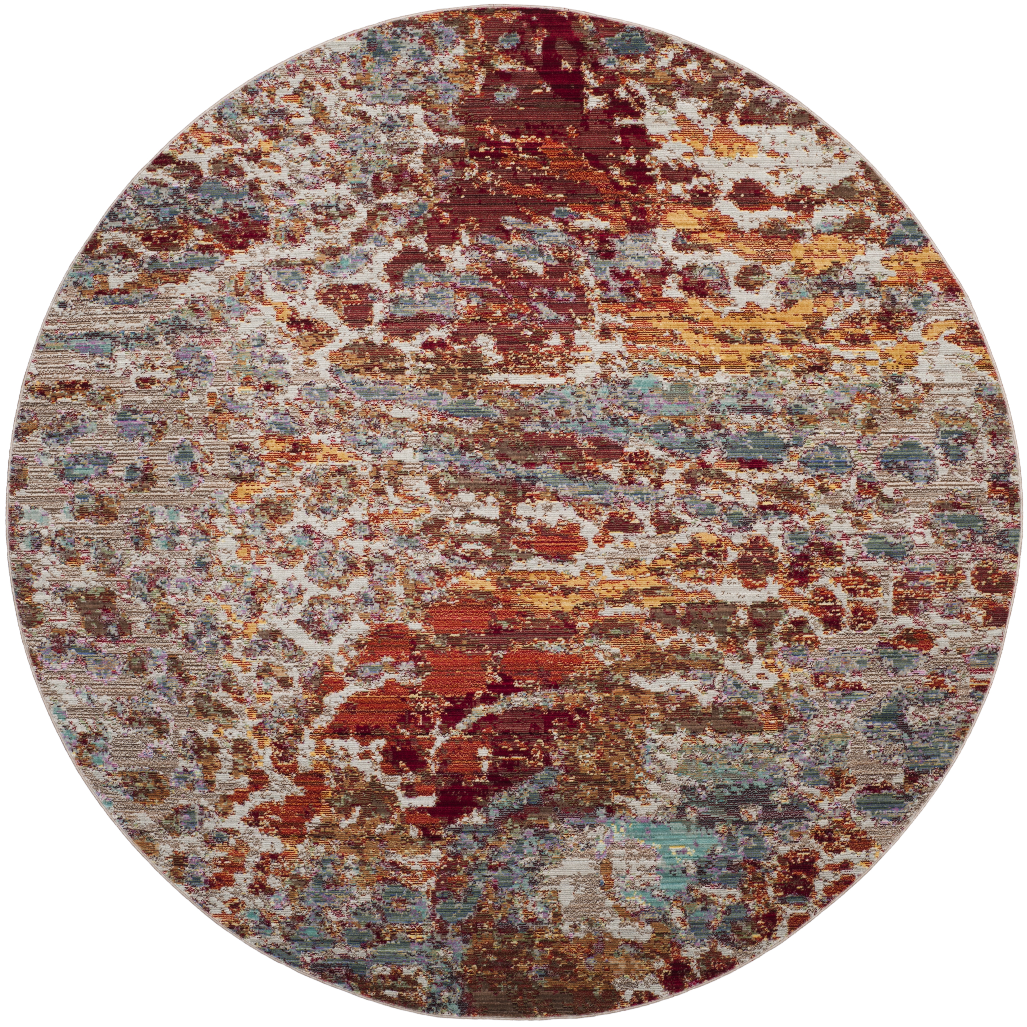 Arlo Home Woven Area Rug, VAL218K, Multi,  6' 7" X 6' 7" Round - Image 0
