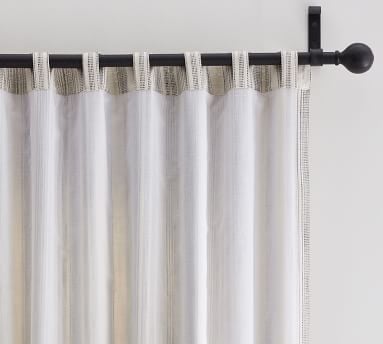 Hawthorn Striped Cotton Curtain, 50 x 96", Charcoal - Image 3