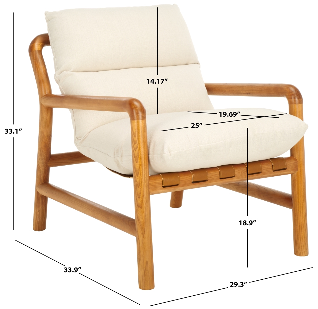 Claxon Accent Chair - Bone / Natural - Safavieh - Image 9