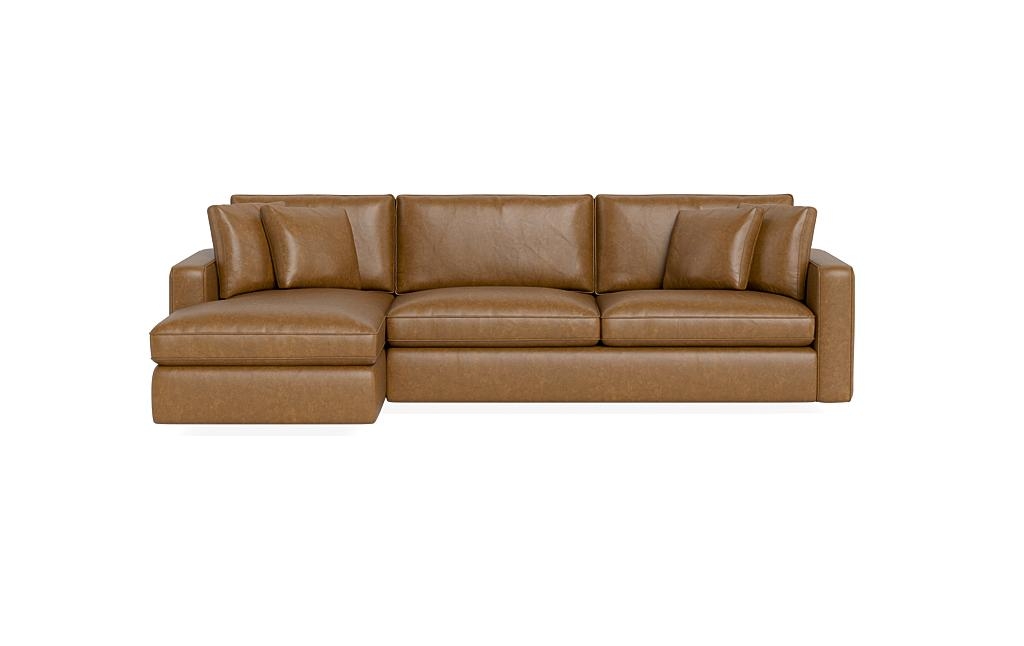 James Leather 3-Seat Left Chaise Sleeper Sectional - Image 0