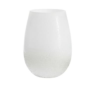 Frosted Glass Hurricane, White, Small - Image 0