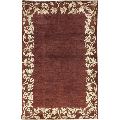 One-of-a-Kind Afghan Hand-Knotted Brown 4' x 6' Wool Area Rug - Image 0