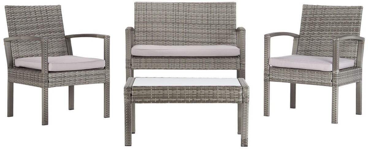 Bassey 4Pc Living Set - Grey / Grey - Safavieh - Image 0