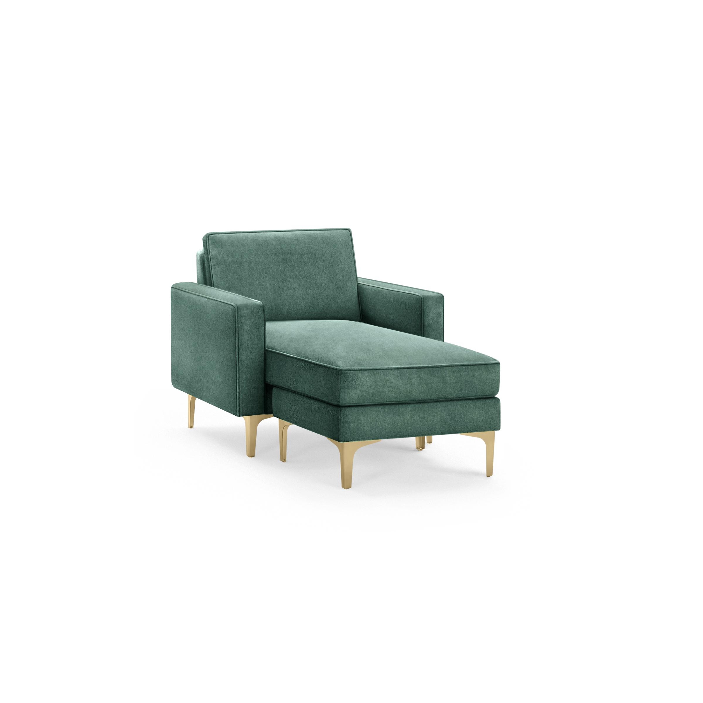 Burrow Nomad Velvet Armchair with Chaise - Image 0