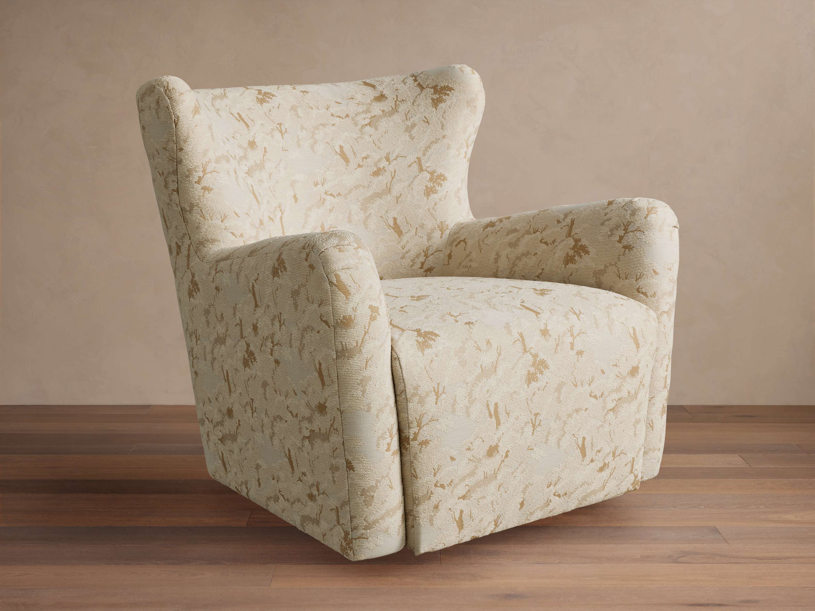 Sasha Swivel Chair in Upholstered White  Oaks Cashmere - Image 0
