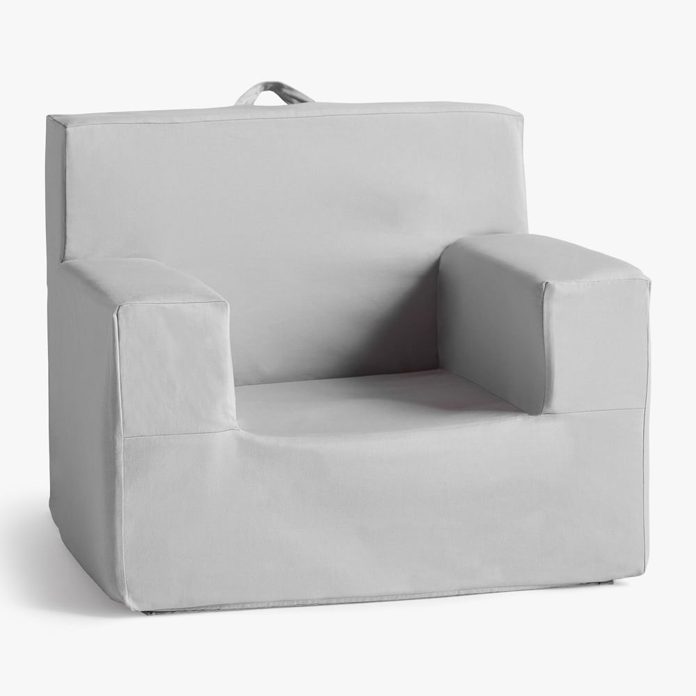 Square Arm Anywhere Chair, Gray, Twill, WE Kids - Image 0