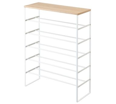 Tower 6-Tier Wood Top Shoe Rack, White - Image 5