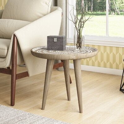 Alday Solid Wood Tray Top 3 Legs End Table - Image 0