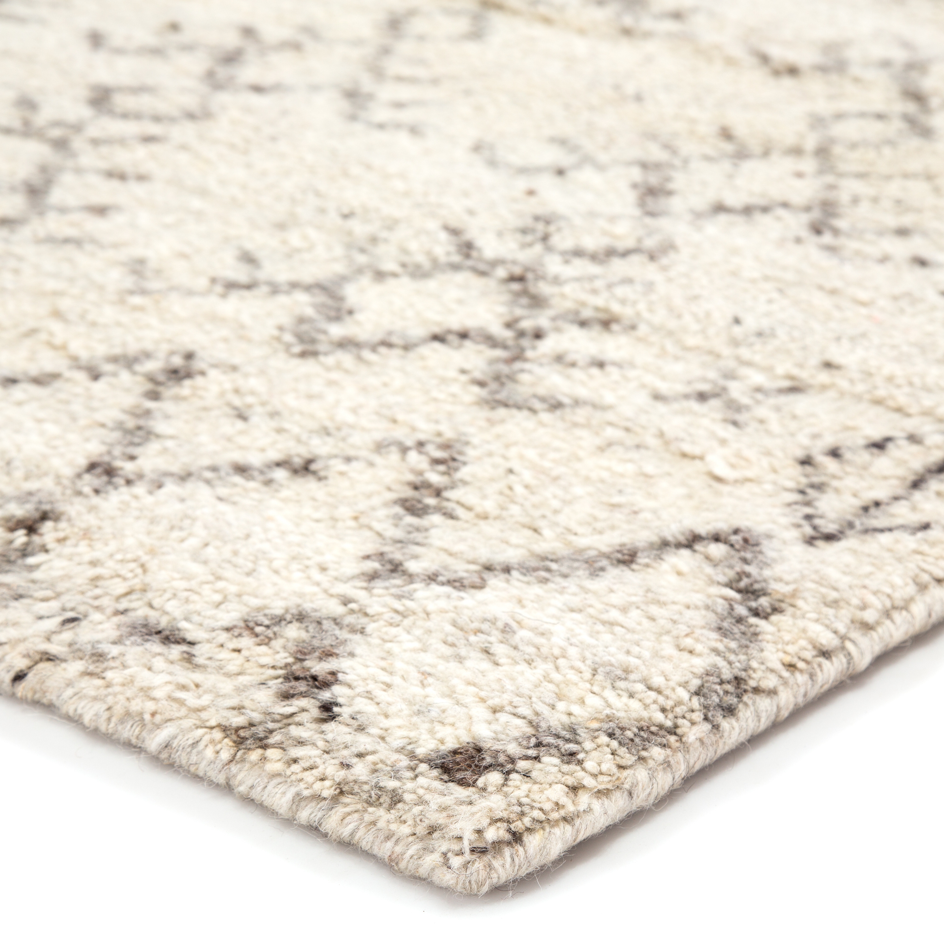 Zola Hand-Knotted Geometric Ivory/ Brown Area Rug (8' X 10') - Image 1