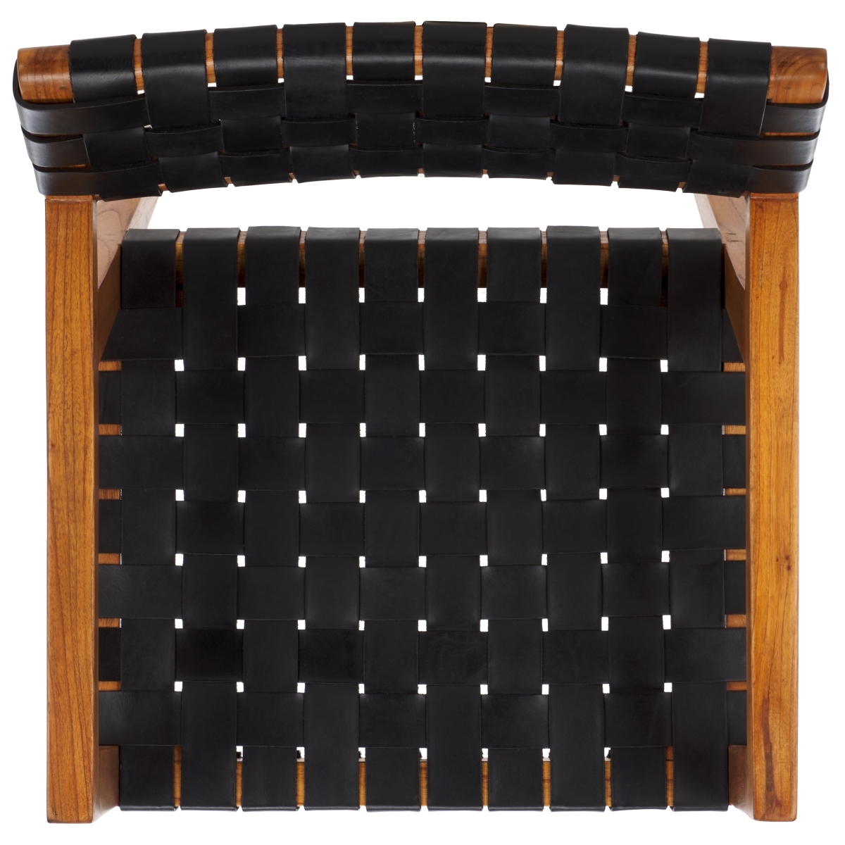 Cire Leather Dining Chair - Black / Natural - Safavieh - Image 5