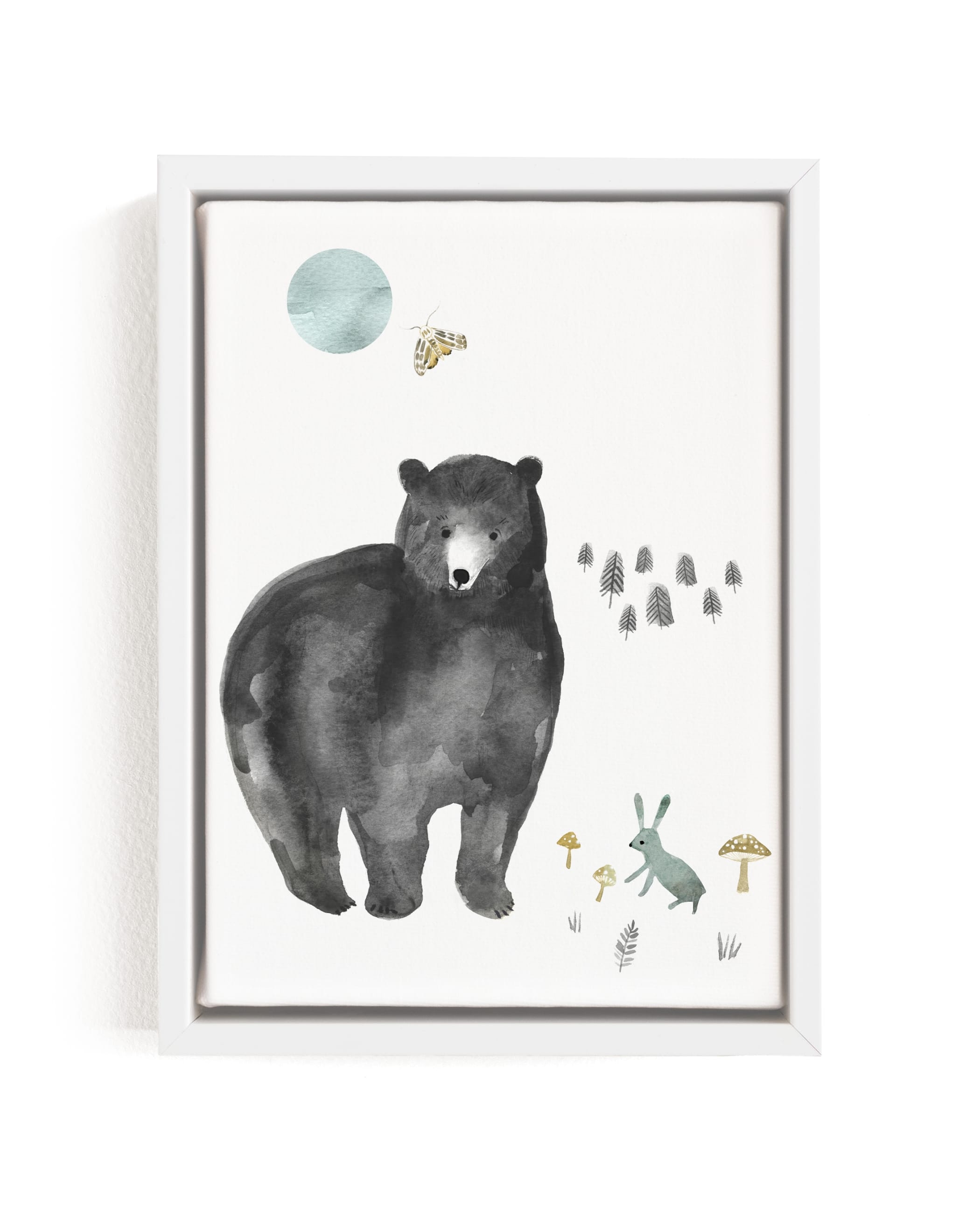 Bear And Bunny Children's Art Print - Image 0
