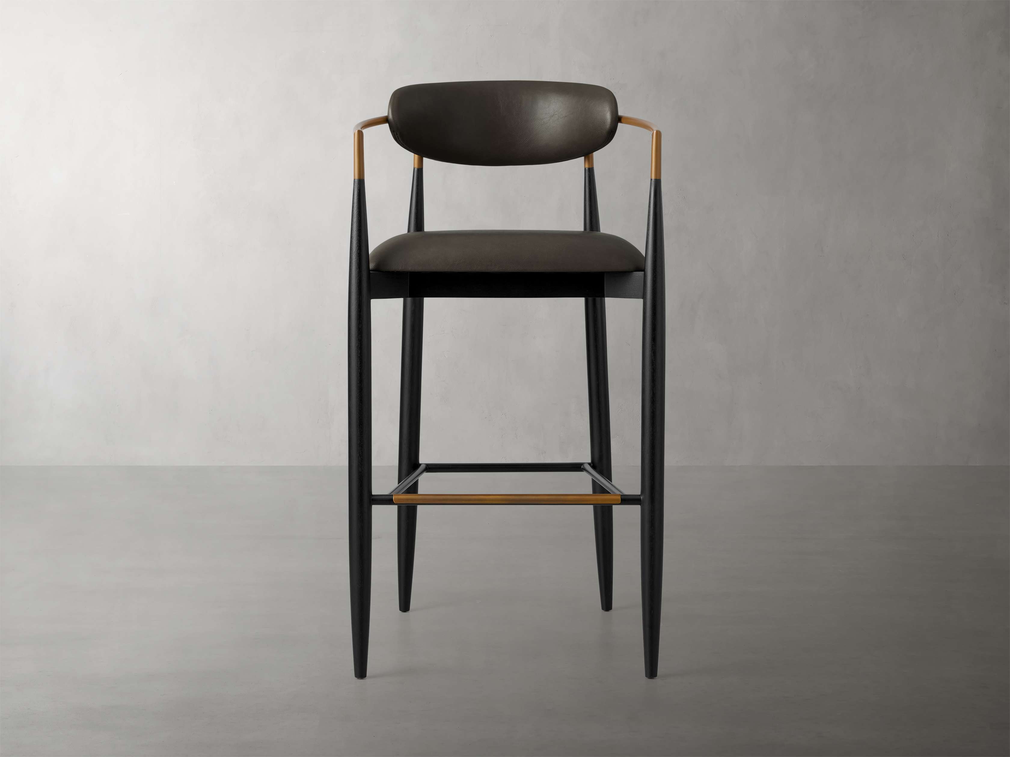 Jagger Stool Faux Leather in Brown  Black & Oxnard Chocolate/Barstool - Image 0
