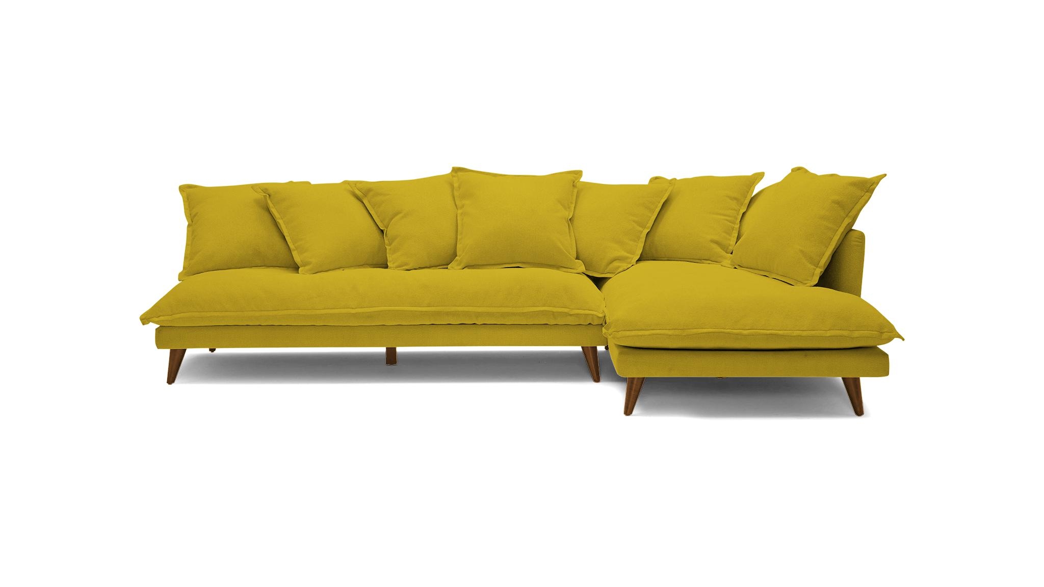 Yellow Denna Mid Century Modern Sectional - Bloke Goldenrod - Mocha - Left - Image 0