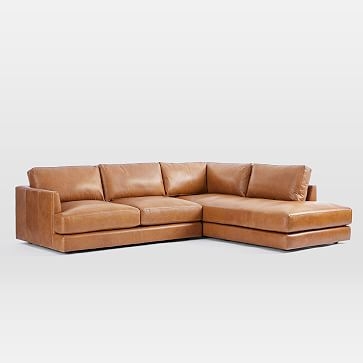 Haven Sectional Set 02: Right Arm Sofa, Left Arm Terminal Chaise, Poly, Weston Leather, Molasses - Image 2