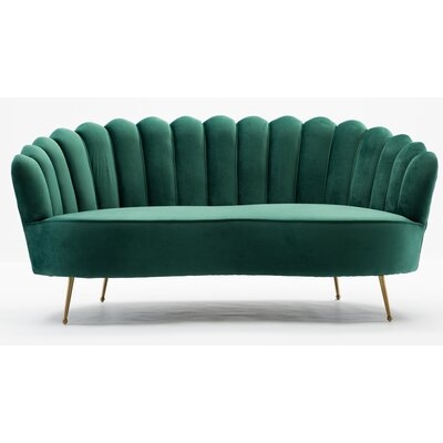 Gayla Velvet 70" Rolled Arm Loveseat - Image 0