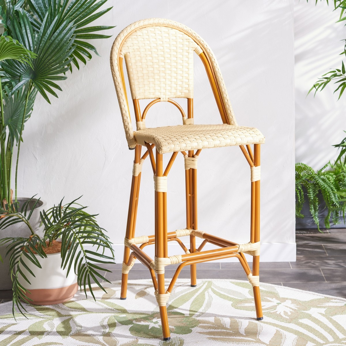 California Bar Stool - Natural - Safavieh - Image 1