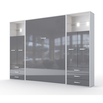 Contempo Vertical Wall Bed, European Full Size With 2 Cabinets - Image 0