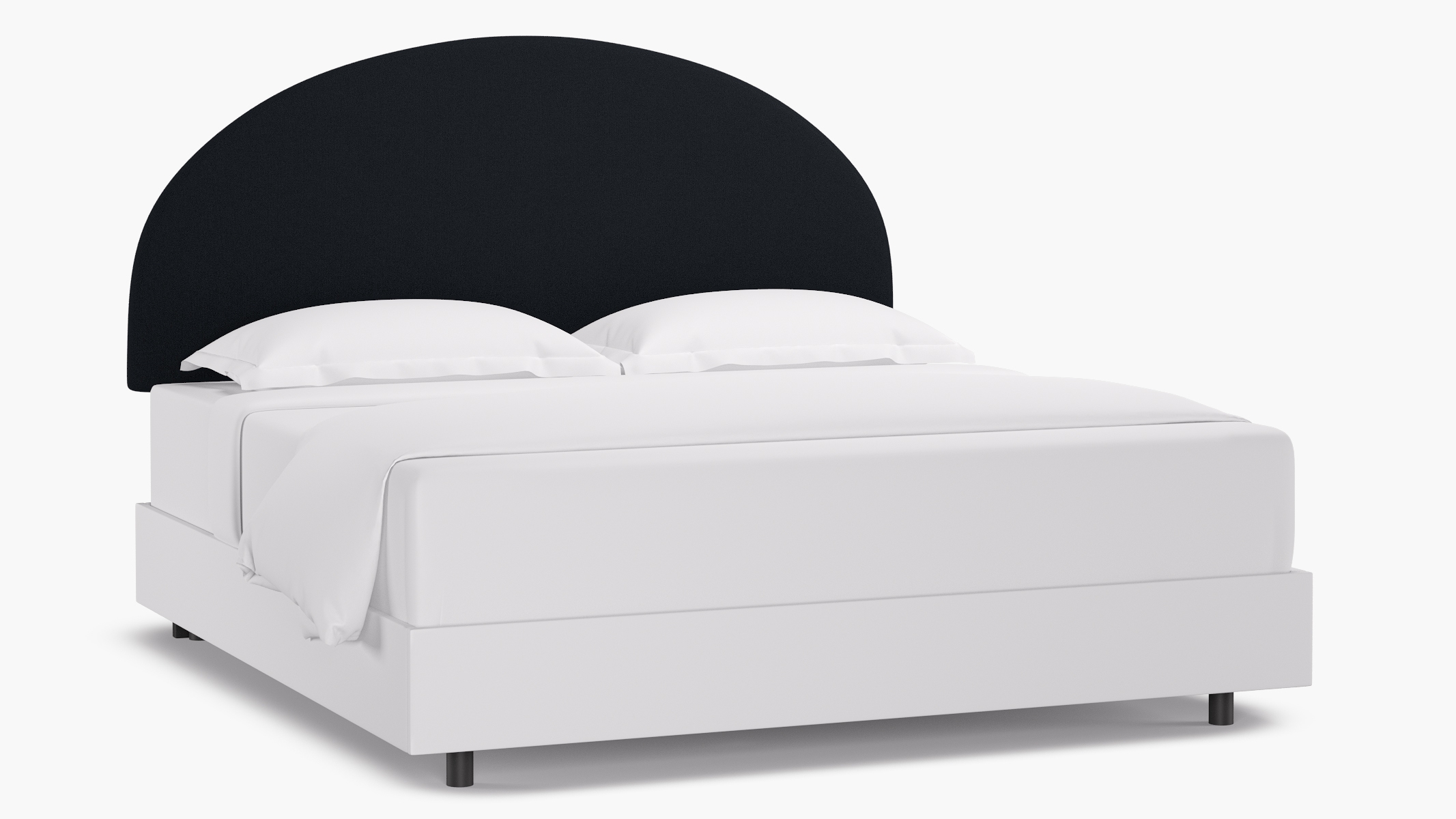 Arched Back Headboard, Navy Everyday Linen, King - Image 0