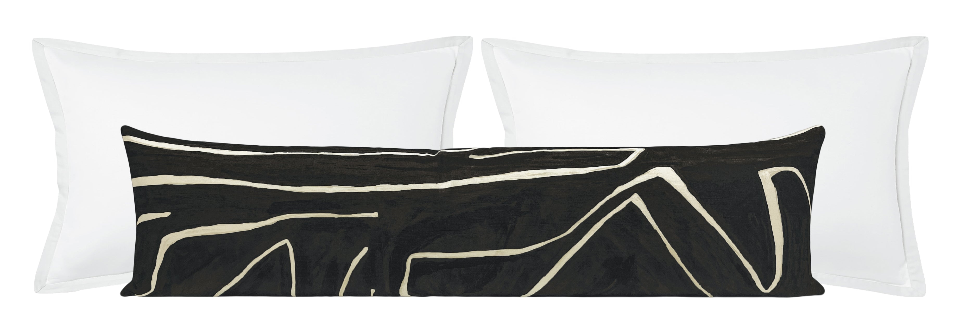 THE XL LUMBAR :: GRAFFITO // ONYX + BEIGE | KELLY WEARSTLER - 14" X 48" - Image 3