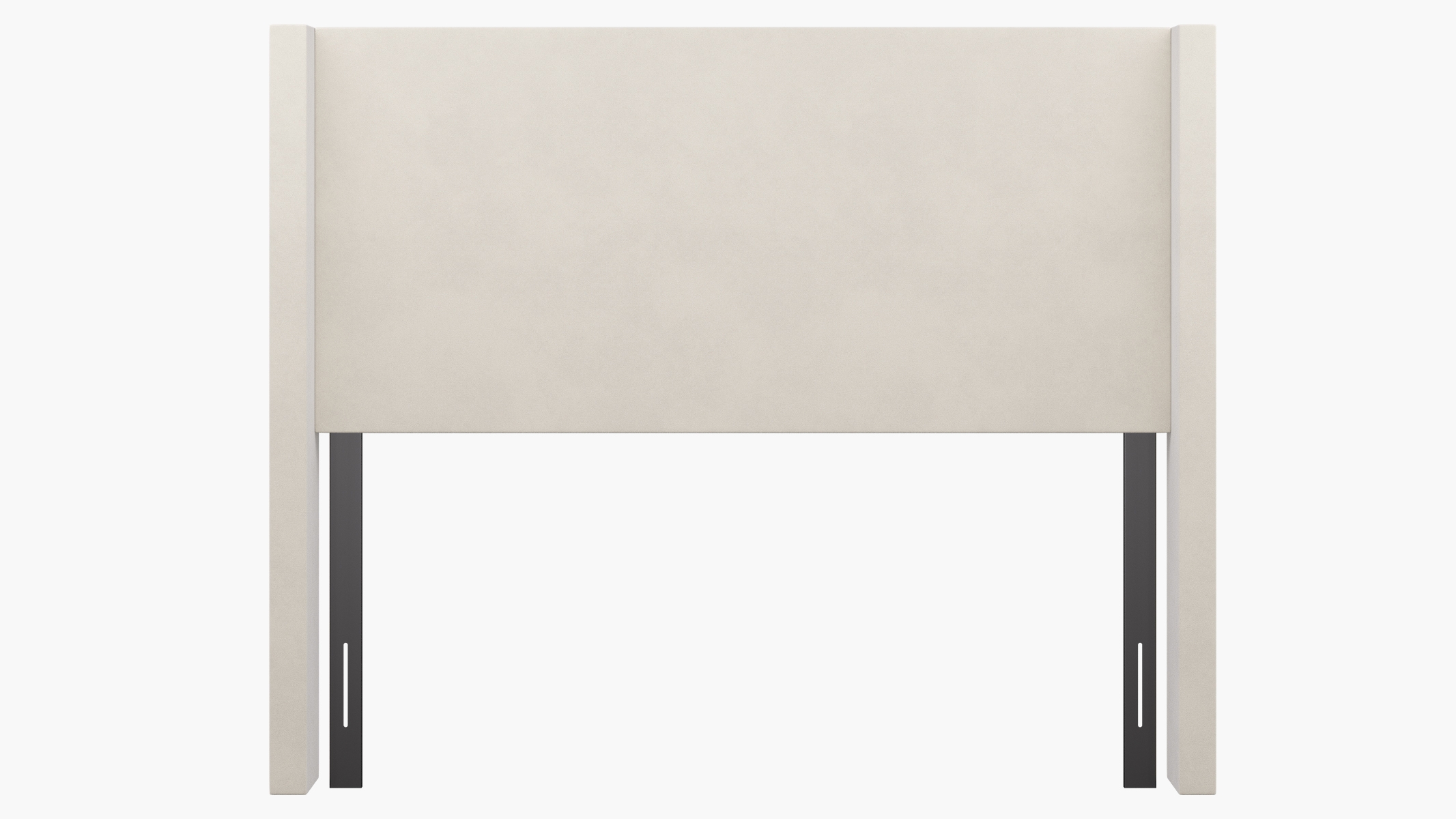 Modern Wingback Headboard, White Classic Velvet, Queen - Image 1