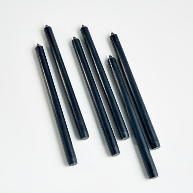 Black Taper Candles, Set of 6 - Image 0