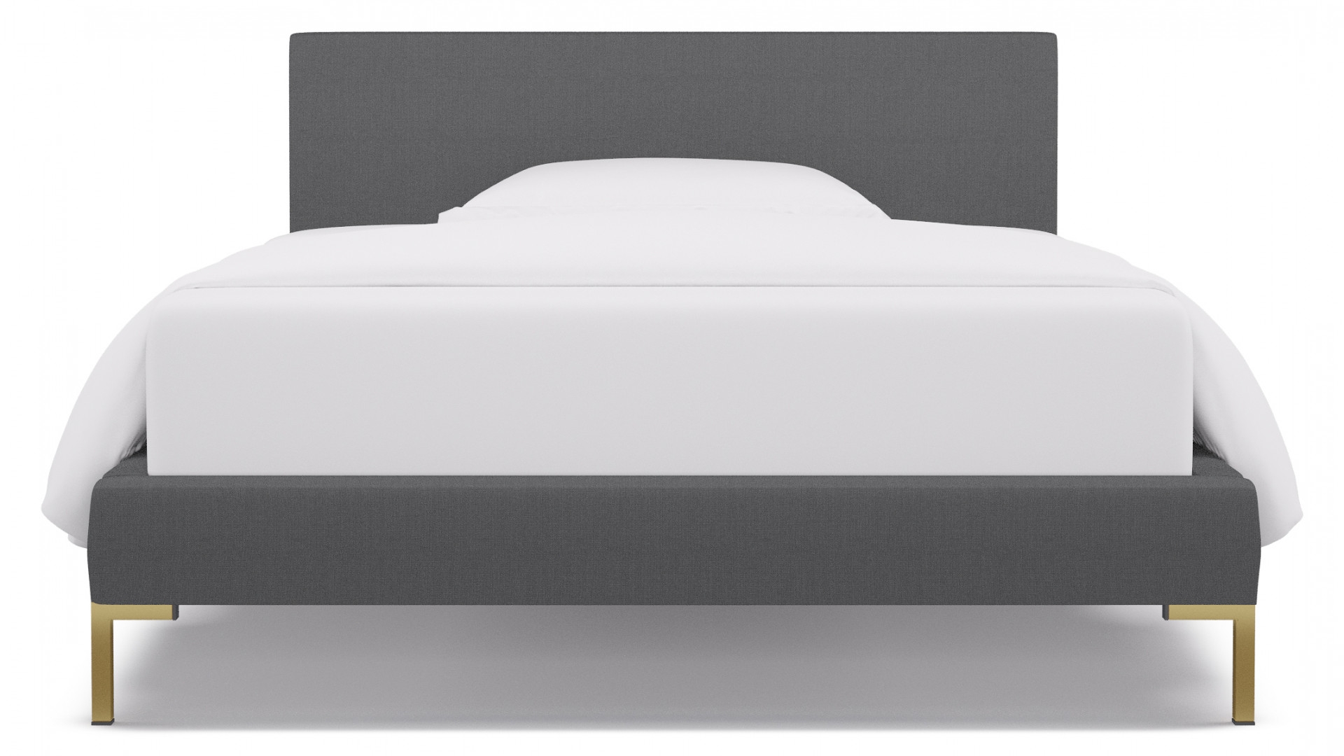 Modern Platform Bed | Full | Grey Linen - Image 0