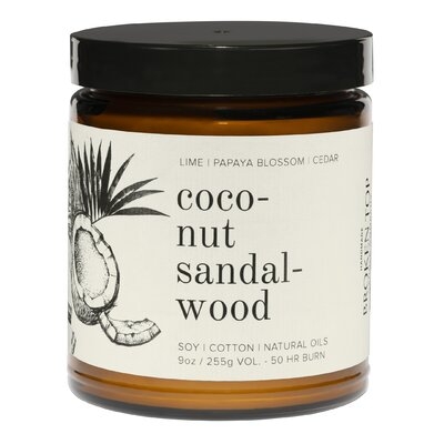 Coconut Sandalwood Scented Jar Candle - Image 0