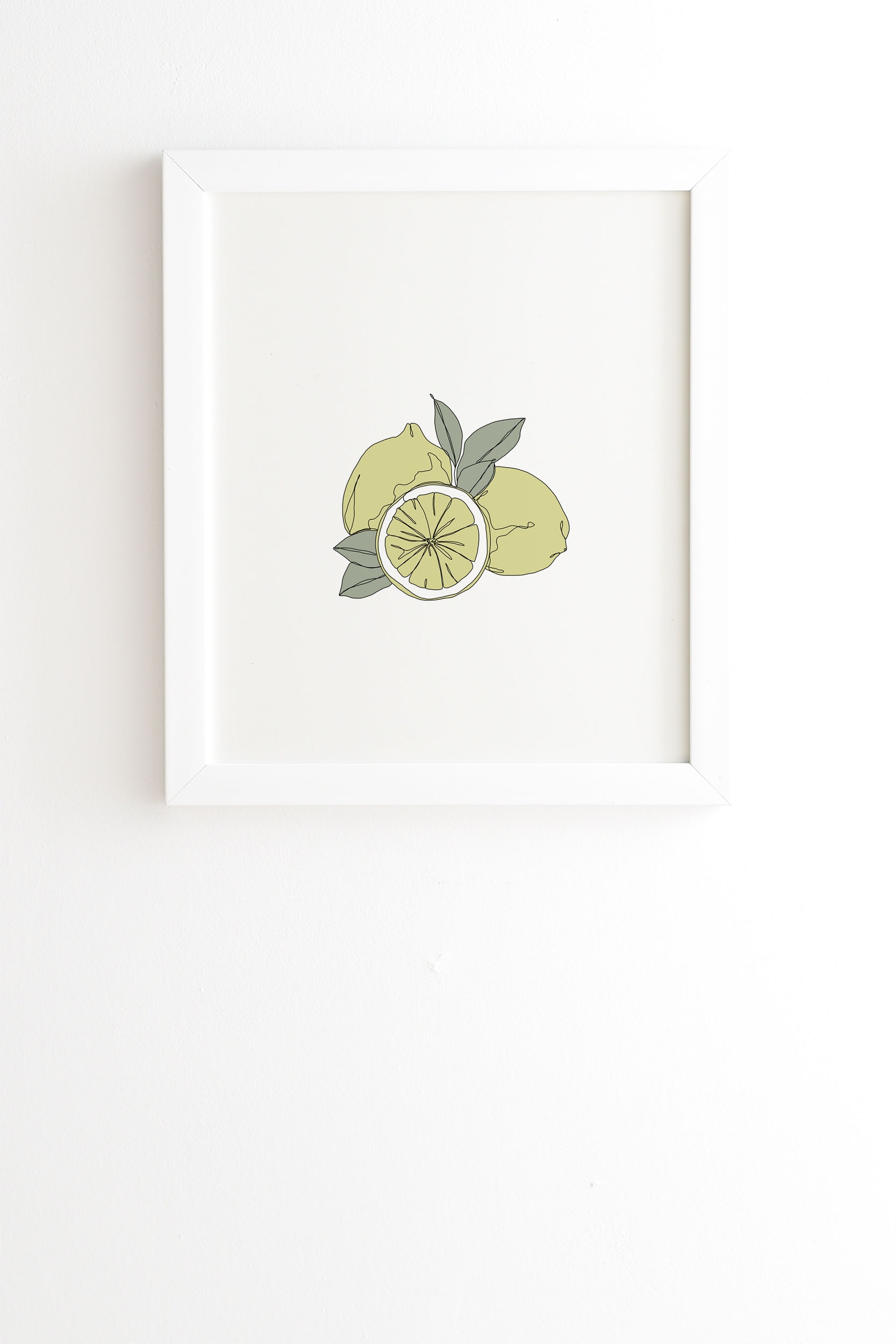 Lemons Artwork by The Colour Study - Framed Wall Art Basic White 19" x 22.4" - Image 0