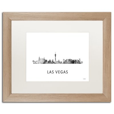 Las Vegas Nevada Skyline WB-BW by Marlene Watson - Picture Frame Graphic Art Print on Canvas - Image 0
