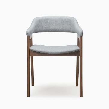 Abilene Upholstered Dining Arm Chair, Light Gray - Image 1