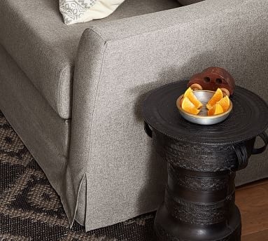 SoMa Brady Slope Arm Slipcovered Sleeper Sofa, Polyester Wrapped Cushions, Textured Basketweave Black - Image 2