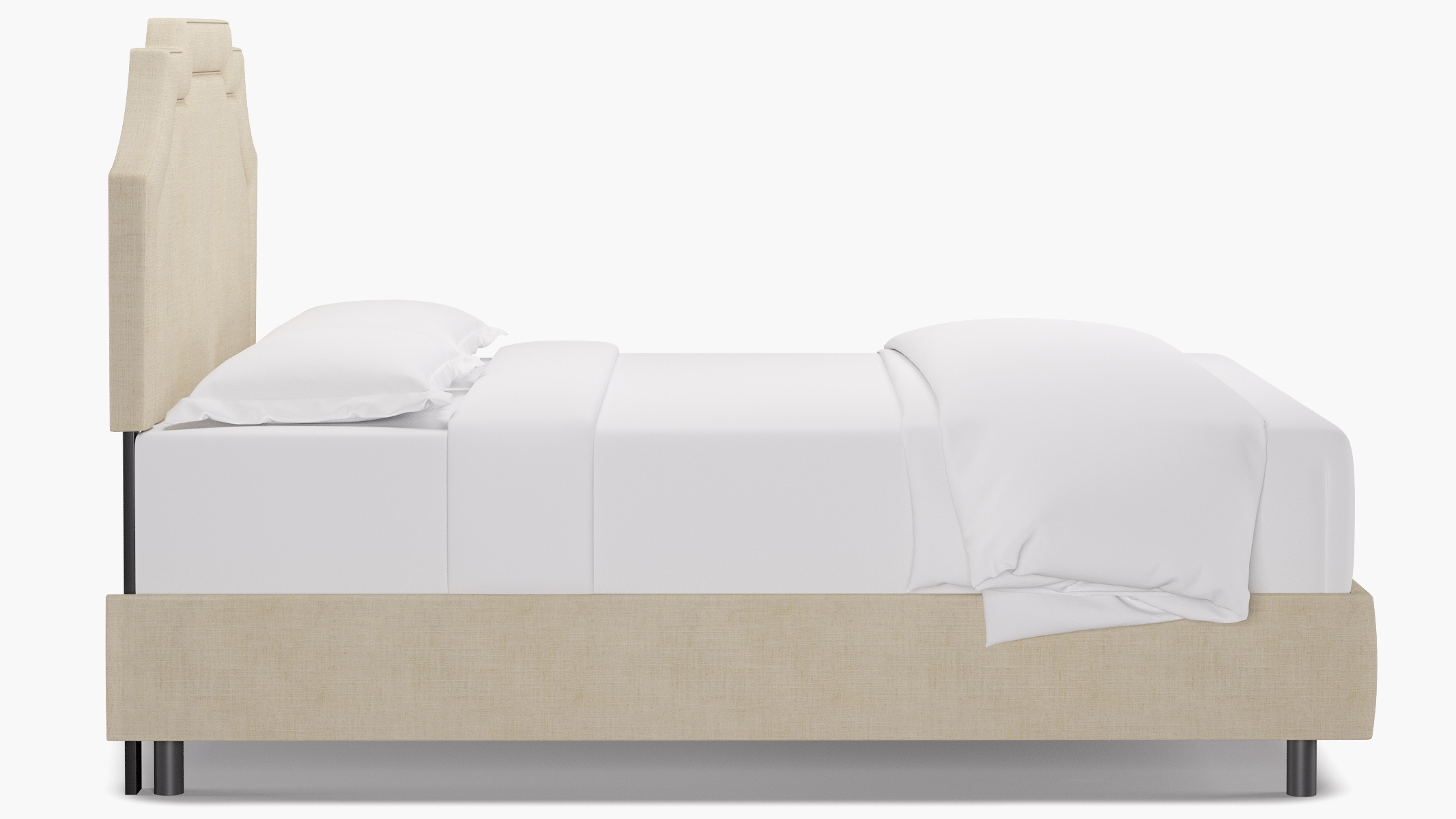 Art Deco Bed, Talc Everyday Linen, Queen - Image 2