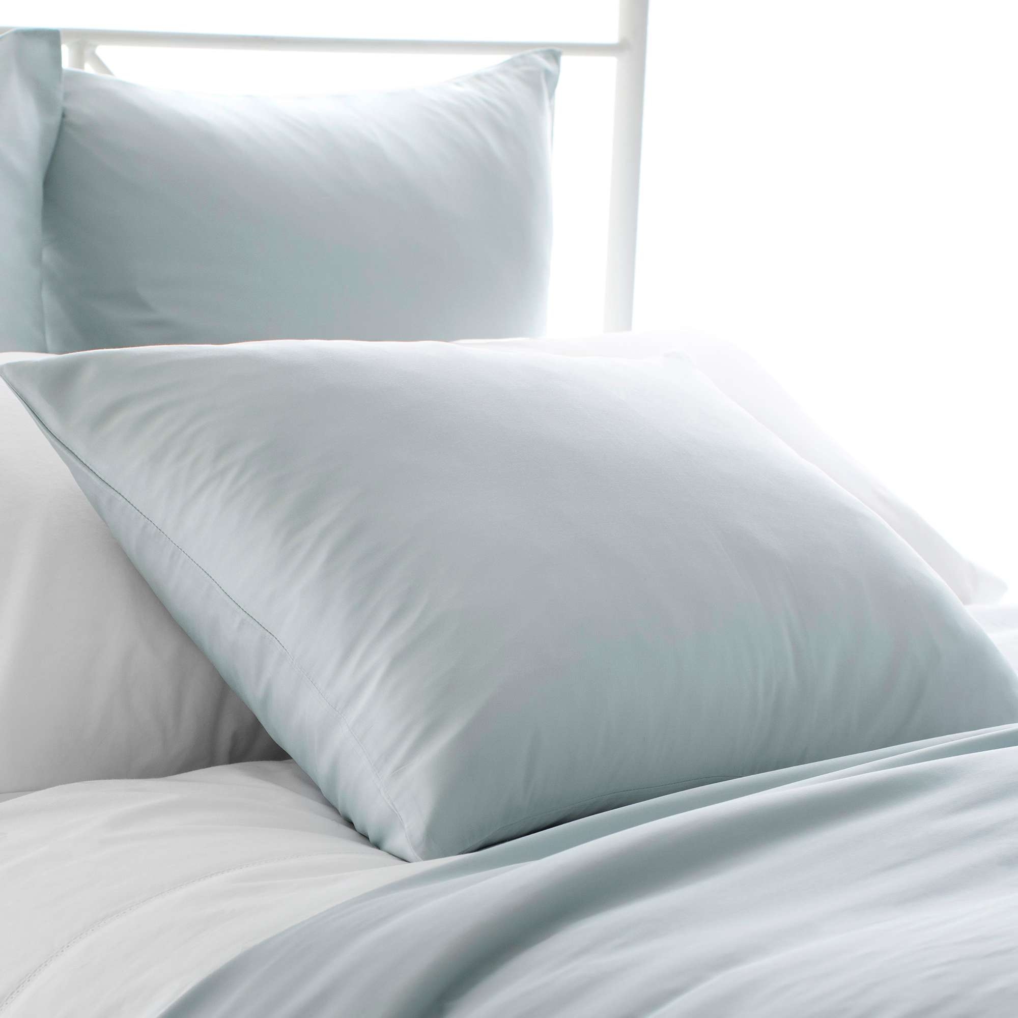 Silken Solid Robin's Egg Blue Sham - Image 0