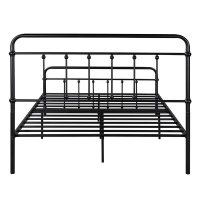 Full Size Metal Platform Bed With Headboard And Footboard, Iron Bed Frame For Bedroom, No Box Spring Needed ,Silver - Image 0